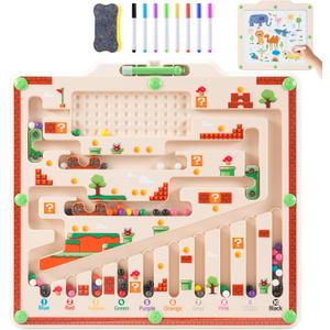 Magnetic Color and Number Maze, Fine Motor Skills Montessori Toys for 3 4 5 Years Old Kids,Double-Side Toddler Magnetic Toys for 3+ Years Old Boy and Girl Birthday Gift,Educational Toys for Toddler