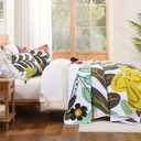 Andency Oversized King Quilt Set Green, 128x120 Floral Super King Bedspread, Super King Plus