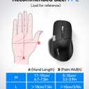 TECKNET Wireless Mouse, Bluetooth Mouse (BT5.3/5.0 & 2.4G) Rechargeable Ergonomic Optical Mouse with 6 Adjustable DPI, Side Scroll, Quiet Clicks, USB A Receiver, 7 Buttons, Wide Compatibility - Black