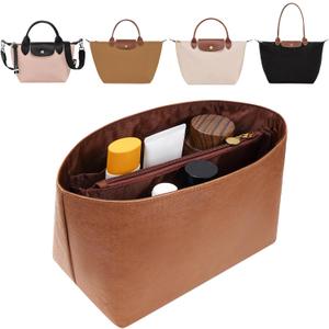 Purse Organizer Insert For Le Pliage, Ultra-light Waterproof DupontPaper le pliage Bag Organizer (Brown, Medium)