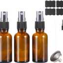 1 oz Amber Glass Spray Bottles,Small Empty Fine Mist Refillable Travel Spray Bottle for Cleaning,Perfume,Aromatherapy,Cosmetic Sprays,Hair,Essential Oils with Fine Mist Dispenser3 Pack