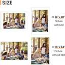 upsimples 16x24 Picture Frame, Display Pictures 14x20 with Mat or 16 x 24 Without, Wall Hanging Poster Frames, White, 1 Pack