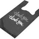 100 Pack - Printed Grocery Bags - 'Thank you script -T Shirt bags 12"x7"x22" fits standard bag holder