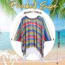 Yahenda 5 Pcs Mexican Costumes Women Serape Poncho Straw Sombrero Headbands 3 Necklace Cinco de Mayo Outfit Colorful