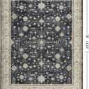 LAISE Vintage Washable Rugs 8x10 Large Foldable Non Slip Low Pile Medallion Soft Carpet with Rubber Backing Non-Shedding for Living Room Bedroom Dining Room Dorm Office Home Decor (Black Golden,8x10)