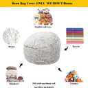 Bean Bag Chairs Cover No Filler Soft Washable Plush Fiber Adult Beanbag Chair Fuzzy Fur Cover Without Filling Snow Coffee Bean Bag Cover