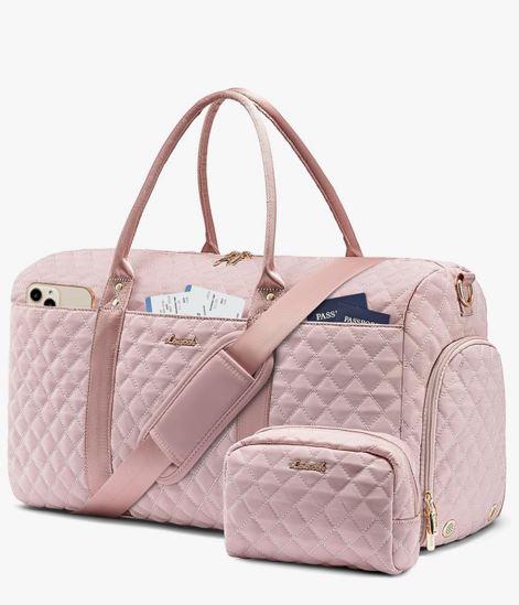LOVEVOOK Travel Duffle Bag,Carry on Overnight Bag with Shoe Compartment,Weekender Bags for Women with Toiletry Bag,Gym Duffel Bag with Wet Pocket,Hospital Bags for Labor and Delivery