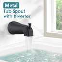 Replacement for Moen Shower Faucet Trim Kit, 9-Setting High Pressure Rain Showerhead, Shower Handle& Tub Spout, (Valve& Catridge Not Inclued), Matte Black