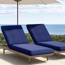 Codi Outdoor Chaise Lounge Chair Cushions, 80X26, Navy 1 Pack