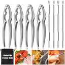 8 Pcs Lobster Crackers and Picks Set, Crab Leg Cracker Tools, Stainless Steel Seafood Crackers & Forks Nut Cracker Set for Eating Stake Support