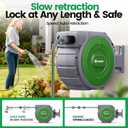 Garden Retractable Hose Reel, 5/8 Inch x 85 ft Wall Mounted Garden Hose Reel with Any Length Lock, Upgraded Slow Return System and 180Swivel Bracket