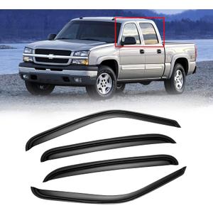 Window Visors for 01-07 Chevy Silverado/GMC Sierra, Rain Guards Vent Deflector Shade Smoke for 00-06 Chevy Suburban/GMC Yukon XL, 02-06 Cadillac Escalade/Chevy Avalanche for Crew Cab, 4PCS