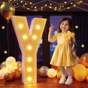 Marquee Letters 3 Feet Tall Large Light Up Letters Y Baby Shower Decorations Marry Me Engagement Party Decor Yellow Light Birthday Decorations Balloon Arch Kit Foam Sign Y