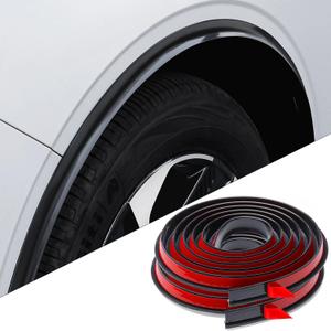 XmuxHai Glossy Black Silicone Wheel Arch Protector 21FT Glossy Black Universal Car Fender Trim Anti-Scratch Mud Guard for Cars SUV Pickup RV (Silicone Shiny Black)