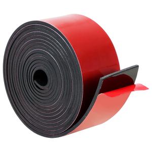 1/8" Thick 2" Wide Solid Neoprene Rubber Strip, Self Adhesvie Solid Strips with Adhesive Backing, Rubber Gasket Material for DIY Gasket, 10Ft (120 in)