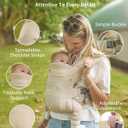 GROWNSY Baby Carrier, Cozy Newborn Carrier, Ergonomic Baby Wraps Carrier Newborn to Toddler with Head Support, Cream