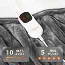 Homemate Electric Heated Blanket Twin - 62"x84" Heating Bed Blankets Throw with 10 Heating Levels 8 Hours Auto Off Fast Heating Over-Heated Protection Ultra Soft Warm Flannel ETL Certified Grey