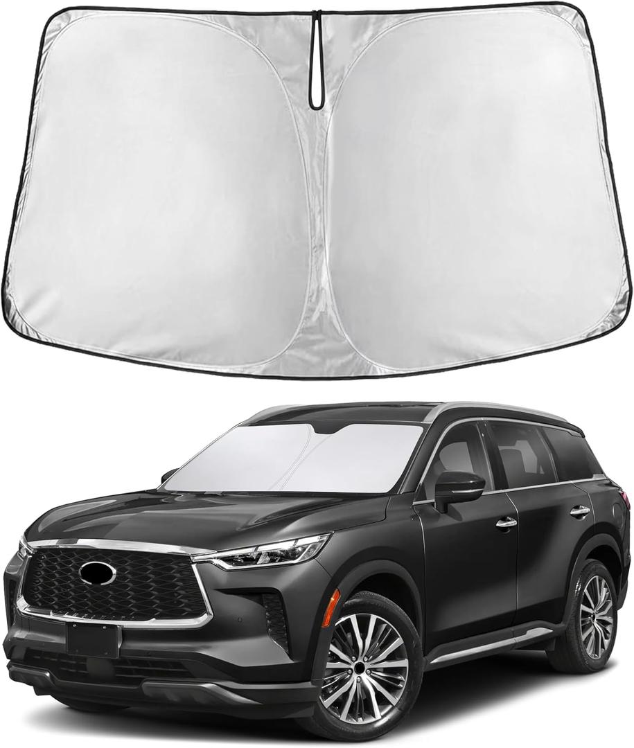 EcoNour Windshield Sunshade Compatible for Infiniti QX60 2014-2019 2020 2021, Sun Visor for Front Windshield & Window Sun Shade Cover, UV Heat Blocker & Protector, Car Accessories