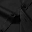 Mens Wrinkle Free Dress Shirts Regular Fit Long Sleeve Non Iron Business Casual Wedding Stretch Button Down Shirt (Black) XL