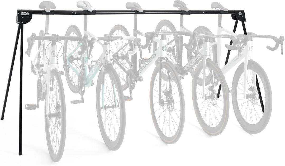 ROCKBROS A-Frame 5 Bikes Stand Rack for Parking Mountain Road Hybrid Bike | Bike Storage Parking Racks,Portable & Foldable,Easy to Fold,Save the Space,Indoor&Outside
