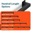 Shineforu 7FT Stair Railing Indoor Wall Mount, 500lb Black Handrail