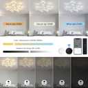 SKY ANGLE Smart Ceiling Light Fixture for Bedroom, Modern Dimmable Ceiling Lights with Remote Control 3000-6000K 90W, Flush Mount LED Chandelier for Living Room & Dining Room