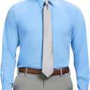 Izod Men's Dress Shirt Slim Fit Traveler Long Sleeve All Over Stretch Classic Collar (14"-14.5" Neck 32"-33" Sleeve, Cornflower Blue)
