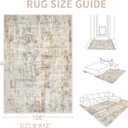 Area Rugs 9x12 Living Room: Washable Rug Modern Abstract Large Rugs Soft Non Slip Neutral Rug Stain Resistant Indoor Carpet for Bedroom Kitchen Dining Room Home Office Rugs(Blue Brown,9'x12')