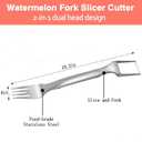 2-in-1 Stainless Steel Fruit Cutter, 2024 New Upgrade Dual Head Watermelon Fork Slicer Cutter Tool, Summer Watermelon Fruit Cutting Home Kitchen Gadgets (2Pcs)