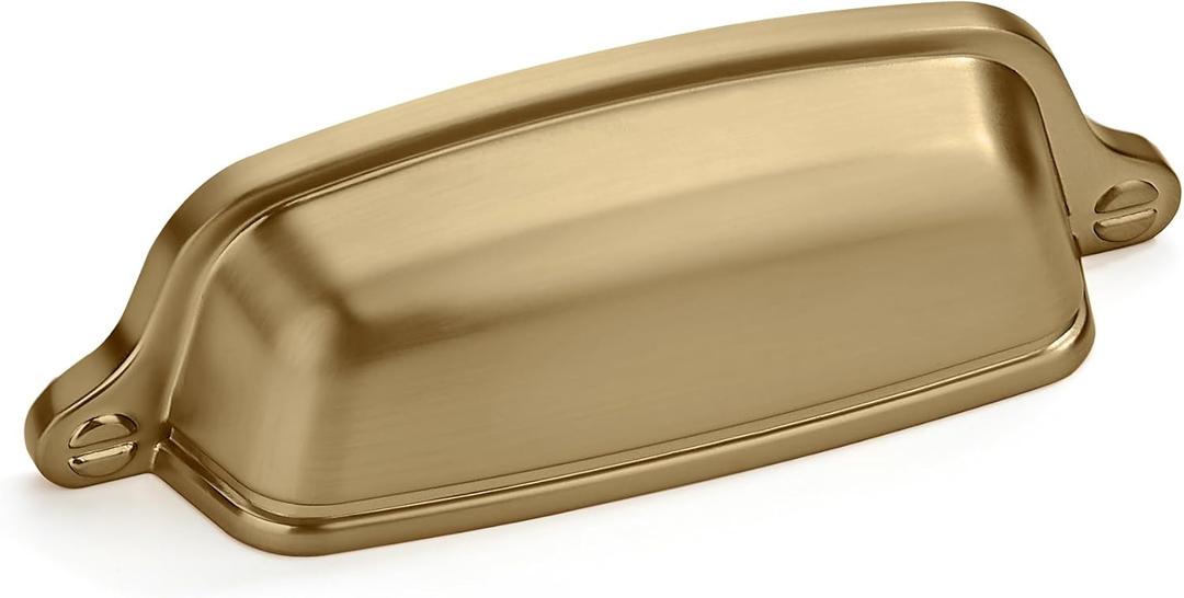 khtumeware 10 Pack 2-1/2 inch(64 mm) Drawer Pulls Champagne Bronze Cabinet Cup Pulls Cabinet Hardware Vintage Kitchen Cabinet Handles Bin Cup Pulls for Kitchen cabinets.
