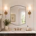 ANDY STAR 24x32 Inch Brushed Champagne Bronze Scalloped Wall Mirror
SUS304 Stainless Steel Metal Frame, Unique Rectangle Vanity Mirror with Curved Edge Design, Ideal for Bathroom, Bedroom
