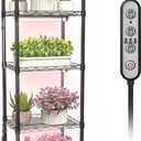 Plant Stand with Grow Lights, 5-Tier metal Plant Shelf with 4-Pack 40W Full Spectrum Grow Light, Auto Timer，Ladder Flower Pot Stand indoor 15.7" L x 11.8" W x 60.3" H