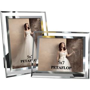 PETAFLOP 5x7 Picture Frames Perfect for Family Office Table Decorations, Set of 2 clear