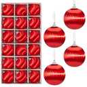 Threan 18 Pcs Red Christmas Satin Balls Christmas Silk Ball Ornaments Shatterproof Tree Decorations Elegant Hanging Ornaments for Xmas Tree Decor (2.36 Inch)