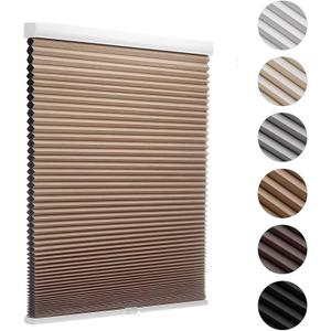 MYshade Cordless Blackout Cellular Shades for Windows, Honeycomb Window Shades with Thermal Insulation, Child & Pet Safe Room Darkening Shade, Easy Install, 35" W x 64" H, Light Brown