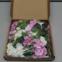 2 Pcs Artificial Flowers Garland for Outdoors Faux Gardenia Garland 12Ft Purple and White Silk Rose Hanging Vines Floral for Wedding Arch Party Wall Garden Ceremony Backdrop Fence Spring Decor