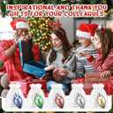 Riceshoot 20 Sets Christmas Appreciation Gifts for Coworker Lightbulb Shaped Ornament Colorful Hanging Plastic Bulbs Ornament with Bow Ribbon Card Organza Bag for Indoor Outdoor Xmas Tree Decoration