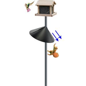 Squirrel baffle for bird feeders pole, squirrel proof cone for outdoors shepherds hook. Squirrels deterrent for bird house, large squirrel guard/blockers, bird feeder accessories, 18 inch Pole mount