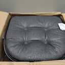 Klear Vu Omega Non-Slip Chair Cushions, Assembled in USA, U-Shaped Skid-Proof Seat Pads for Dining, Kitchen, Office, 15"x16", 4 Pack, Leather Black