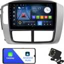 2+32G Android 12 Double Din Car Stereo for Honda Pilot 2006-2008 with 9 Inch Touchscreen Radio Built-in Wireless Carplay/Android Auto/GPS/Bluetooth/FM/AUX-in/Steering Wheel Controls/Backup Camera