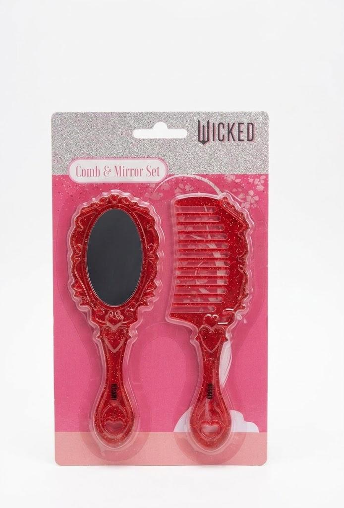Wicked Comb and mirror set, Pink