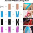 Kinesiology Tape Extra Wide 2 inch 4 inch x 16.4 feet Roll Waterproof Latex Free Athletic for Pain Relief, Muscle Support, Recovery