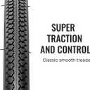 Hycline 26X1 3/8 Bike Tire Set: 2-Pack (37-590) Folding High-Density Bicycle Tires with Schrader Tubes & Tire Levers Fits Vintage 261 3/8 City/Commuter Bikes