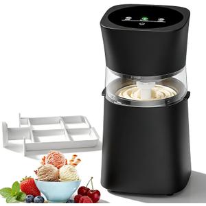 Ice Cream Maker Machine with Pre-Freeze Bowl, Rechargeable Homemade Ice Cream Maker, 20/30 Min Electric Small Ice Cream Machine for Gelato, Frozen Yogurt
