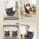 SONGMICS Hammock Chair, Load Capacity 500 lb, Hanging Chair with 2 Cushions, Large Hammock Swing with Chain and Pocket, for Indoor, Outdoor, Living Room, Bedroom, Slate Gray UGDC197G02