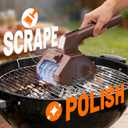 Electric Grill Brush with Dual Stainless Steel Rollers, Cordless & Rechargeable BBQ Grill Cleaner, 320 RPS High-Speed Motor, LED Light, 2-Speed Control, Bristle-Free for Gas, Charcoal & Pellet Grills