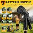 50ft 304 Stainless Steel Garden Hose Metal, Heavy Duty Water Pipe with Nozzles for Yard, Outdoor - Flexible, Never Kink & Tangle, Puncture Resistant (Silver)