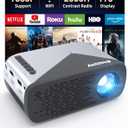 Mini Projector for iPhone, Outdoor Projector with WiFi and Bluetooth, Movie Projector Outdoor with Speaker, HD 1080P Support Mini Portable Projector, Projectors for Phone/HDMI/USB/TV Stick