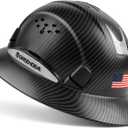 GREEN DEVIL Full Brim Hard Hat Vented Construction Safety Helmet OSHA Approved Cascos De Construccion ABS Work Hardhat for Men&Women 6 Point Adjustable Ratchet Suspension Custom Pattern Design