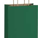 BagDream Forest Green Gift Bags with Handles Bulk 8x4.25x10.5 Inch 100Pcs Medium Kraft Paper Bags for Christmas, Thanksgiving, Craft, Party Favors, Retail, Grocery, Recyclable Paper Sacks